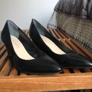 Franco Sarto Black Pointed Toe Wedges